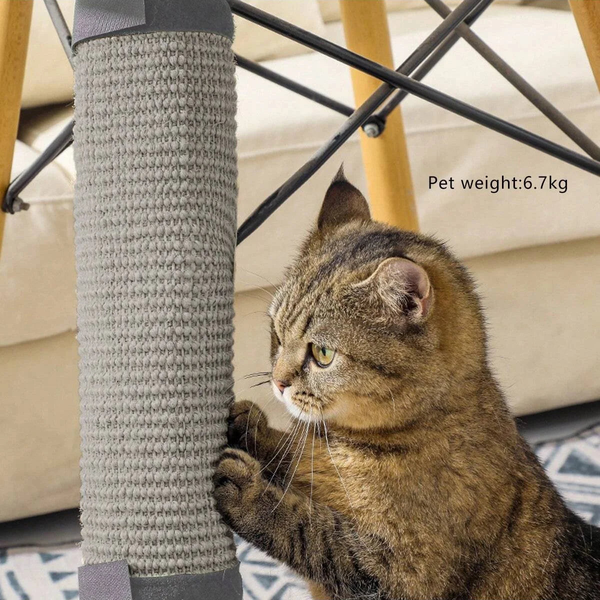 SisalShield™ Cat Scratch Mat by Petivo, featuring a textured surface for scratching and paw grinding, ideal for sofa protection.