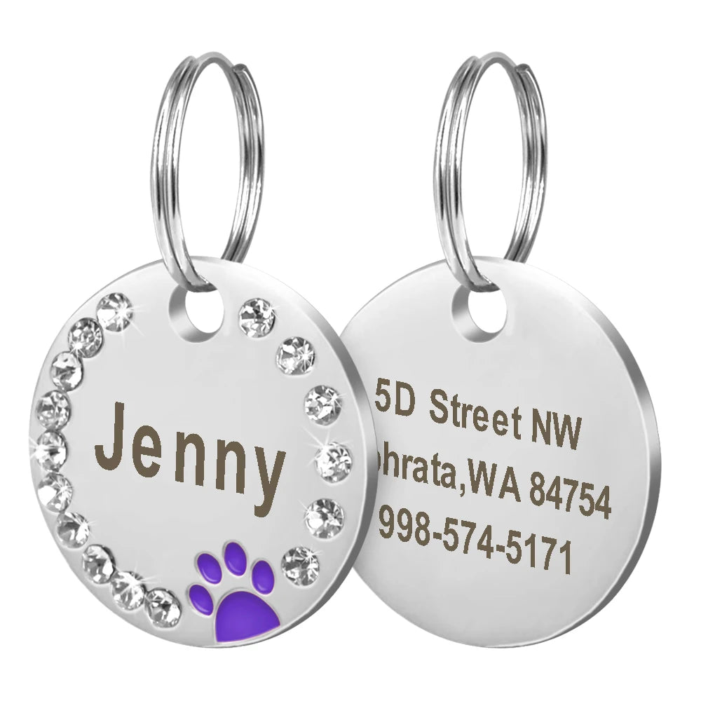 SafePaws™ ID Tag – Personalized Engraved Dog Nameplate | Anti-Lost Collar Pendant for All Breeds