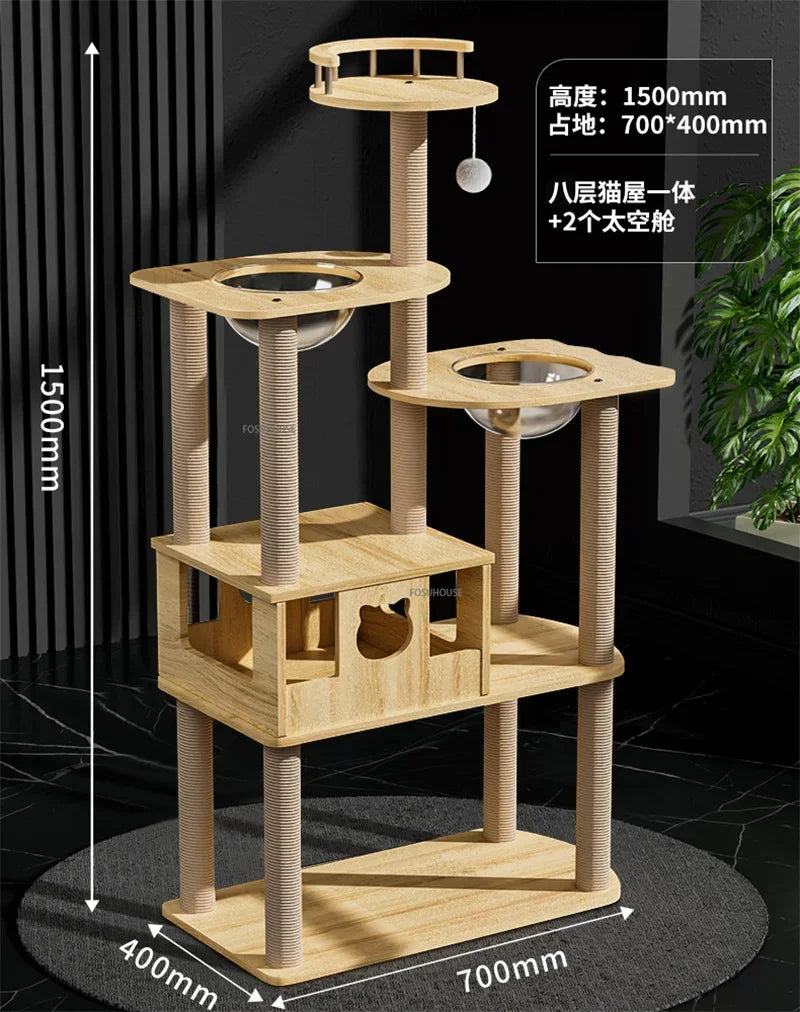 PawEmpire™ Cat Tree – Multi-Level Climbing Tower with Sisal Scratching Posts & Interactive Cat Toys