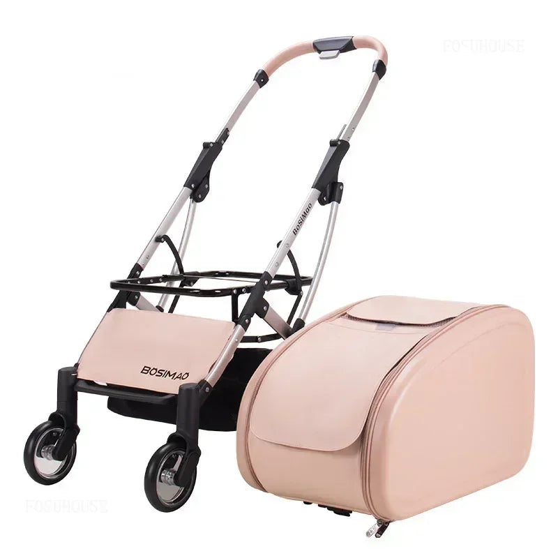 CloudCruiser™ Pet Stroller – Luxury 4-Wheel Ride for Cats & Dogs | Breathable, Windproof, Foldable Travel Trolley 2 In 1