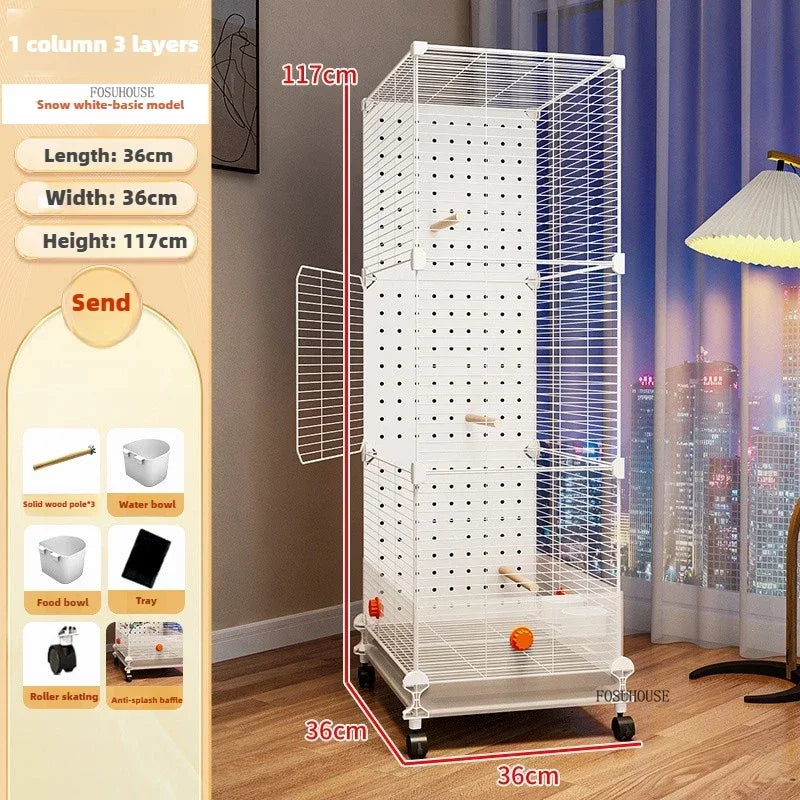 FeatherHaven™ Bird Villa – Spacious Wrought Iron Luxury Cage for Budgies, Cockatiels & Parrots