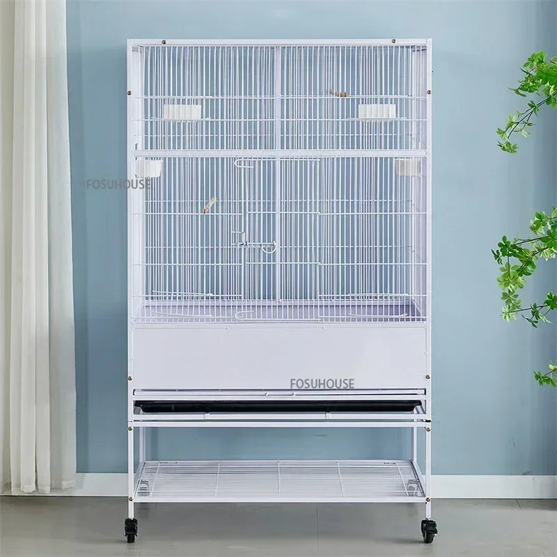 SkyPalace™ Bird Cage – Large Luxury Wrought Iron Villa for Budgies, Cockatiels & Parrots | Splash-Proof Comfort Home