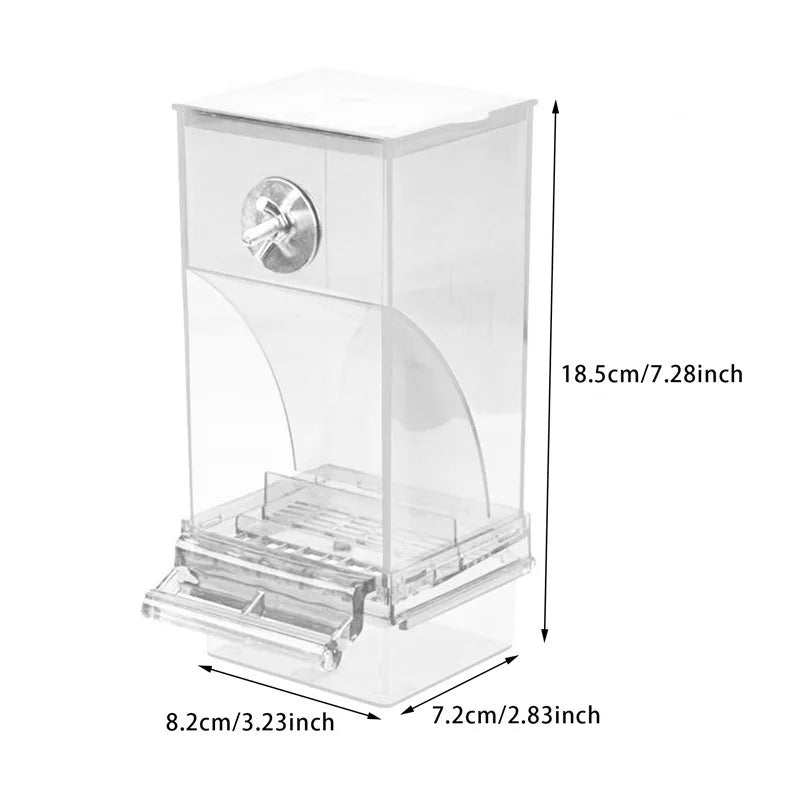No-mess automatic feeder for parakeets and budgies, featuring a zero-waste design by Petivo.