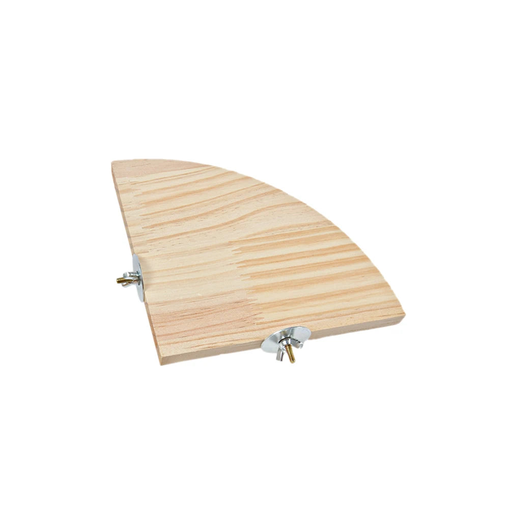 PerchCraft™ wooden pet platform for parrots and small animals, featuring a natural stand board design.