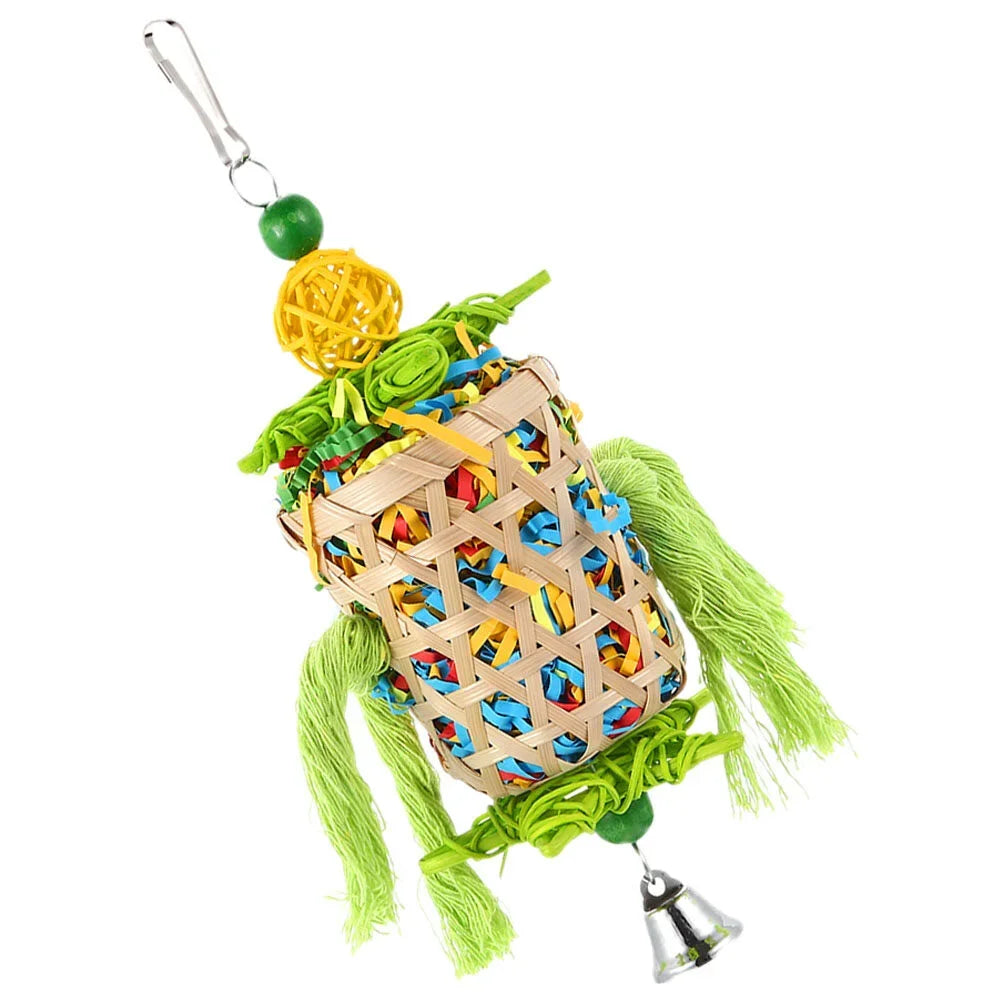 ClimbEase™ Pet Cage Toy Stand with colorful perches for birds and small pets in a cozy indoor setting.