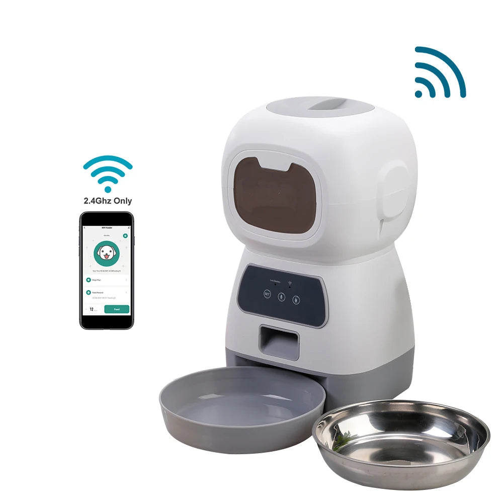 FreshSip™3.5L Automatic Pet Feeder For Cats WiFi Smart Swirl Slow Dog Feeder With Voice Recorder Large Capacity Timing Cat Food Dispenser