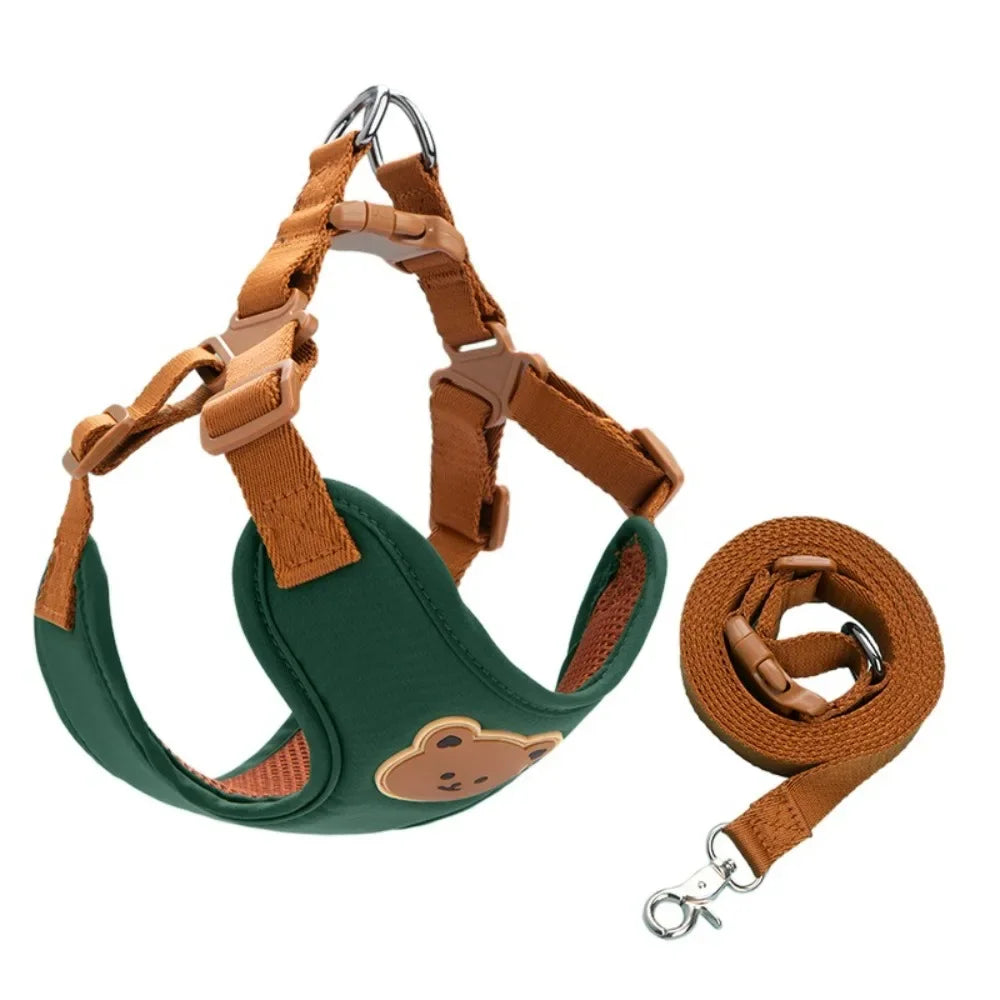 ComfyWalk™ adjustable pet harness with no-pull chest vest and leash for small and medium pets in a vibrant color.