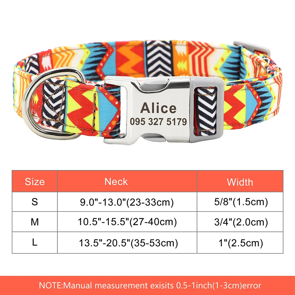 EliteCollar™ Personalized Dog Collar – Wide PU Leather Name Tag Collar for Small, Medium & Large Dogs