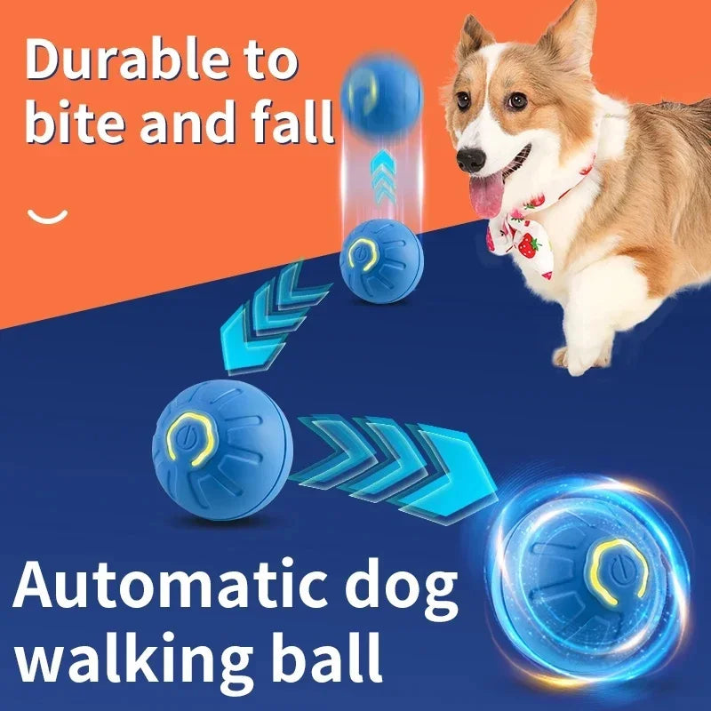 WhiskerPlay™ Smart Catnip Ball, an electric plush toy for dogs, featuring vibrant colors and interactive sound effects.