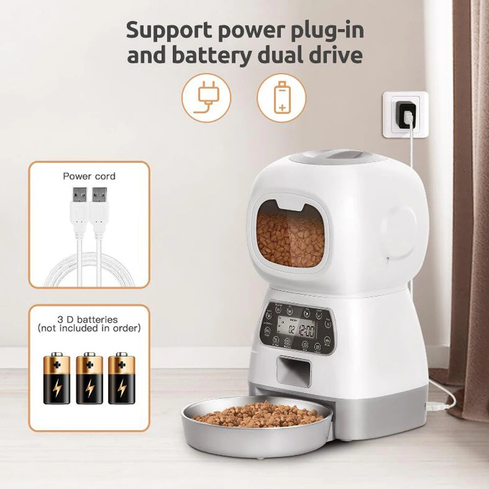 FreshSip™3.5L Automatic Pet Feeder For Cats WiFi Smart Swirl Slow Dog Feeder With Voice Recorder Large Capacity Timing Cat Food Dispenser