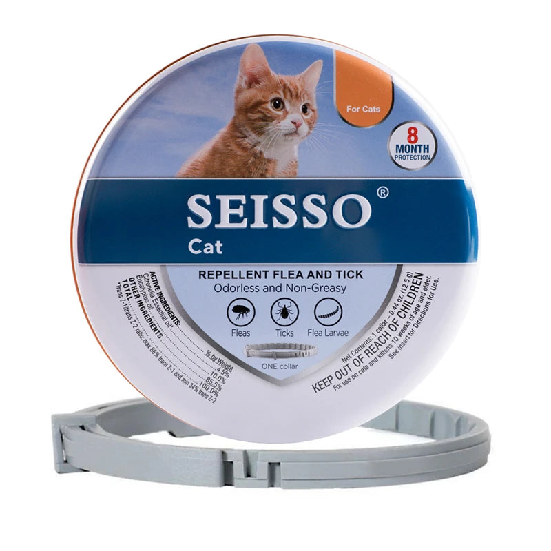 Adjustable FleaGuard™ pet collar by Petivo, designed for 8-month protection against fleas and ticks on dogs.