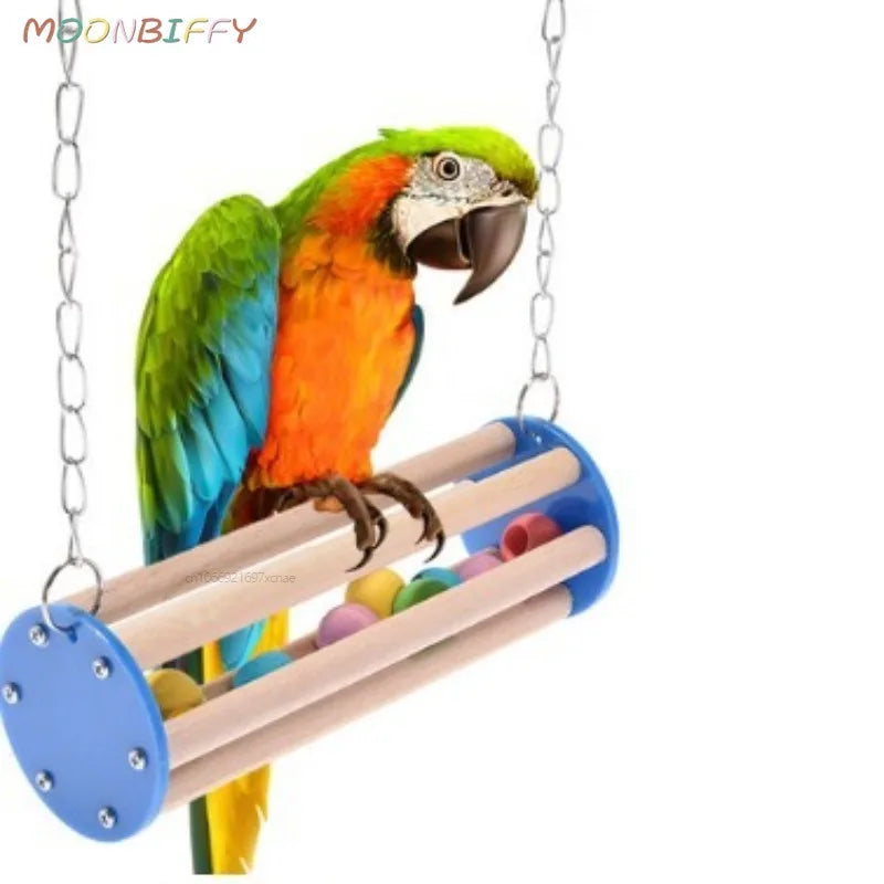 BranchJoy™ Wooden Cage Toy for parrots, featuring a climbing and resting board designed for small pets.