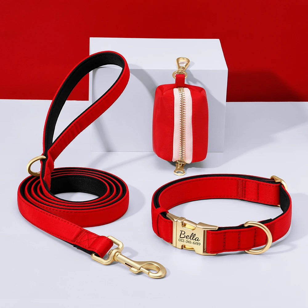 RoyalTag™ Dog Collar – Personalized Wide Leather Collar with Custom Nameplate for Small to Large Dogs