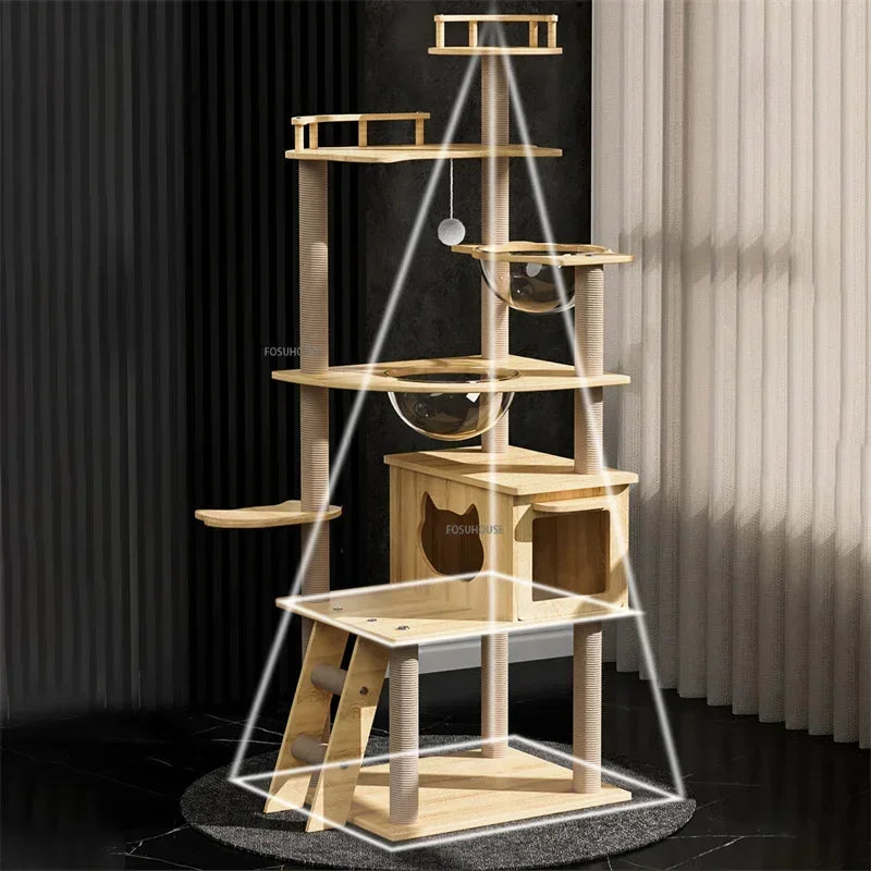 PawEmpire™ Cat Tree – Multi-Level Climbing Tower with Sisal Scratching Posts & Interactive Cat Toys