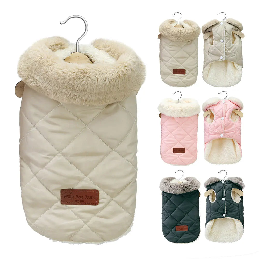 CozyPaws™ plush pet shirt in soft fur, designed for small and medium pets, showcasing a cute and comfortable fit.