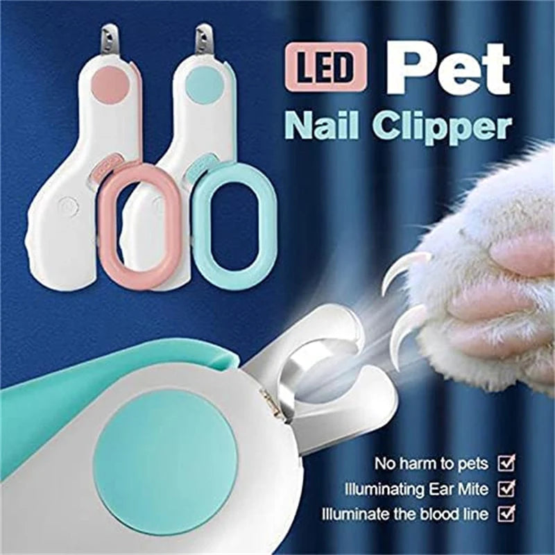 GlowTrim™ LED Pet Nail Clipper with a bright light, designed for safe and easy grooming of dogs and cats.