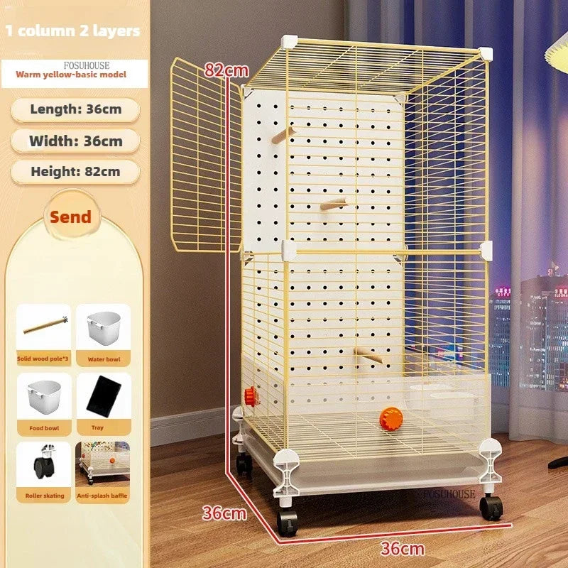 FeatherHaven™ Bird Villa – Spacious Wrought Iron Luxury Cage for Budgies, Cockatiels & Parrots