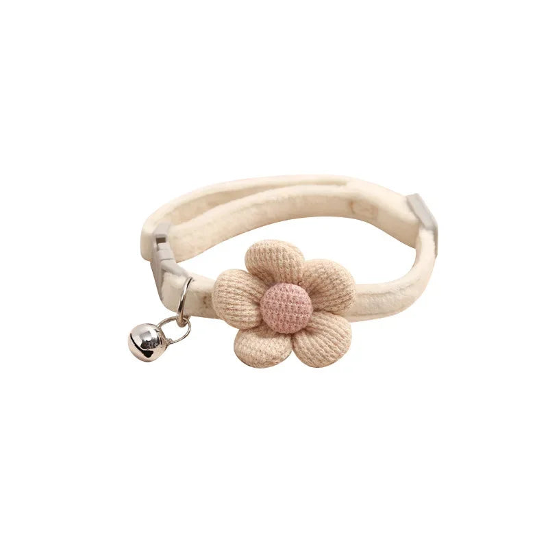Adjustable SoftHaven™ pet collar with lovely bowknot and bell, perfect for dogs, made from soft cotton.