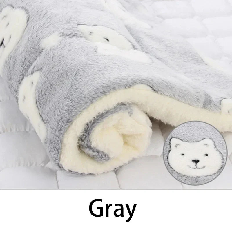 CozyNest™ flannel pet mattress in soft fabric, perfect warm sleeping pad for dogs, cats, and puppies.