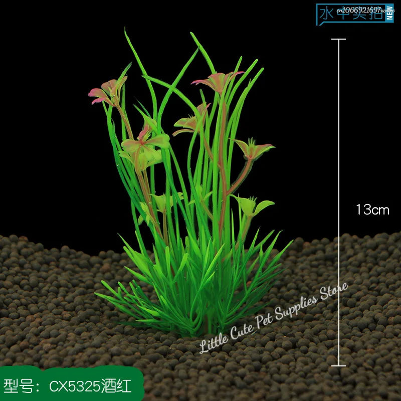 Artificial aquatic green plants by Petivo, 13cm height, perfect for pet-safe aquarium fish tank decoration.