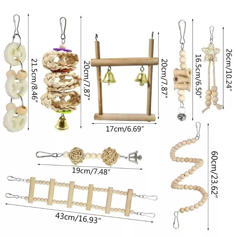 Interactive FeatherFun™ Balance Training Toy for parrots and birds, featuring colorful design and engaging elements.