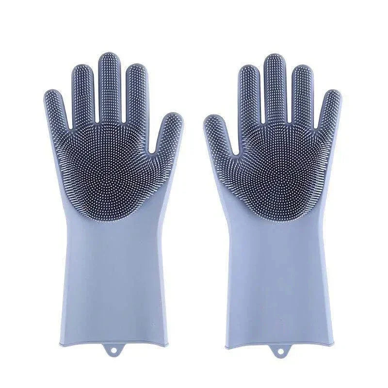 Petivo Pets ZenBath™ 2-in-1 pet grooming and massage gloves with soft silicone scrubber for dogs and cats, deep-cleaning and de-shedding