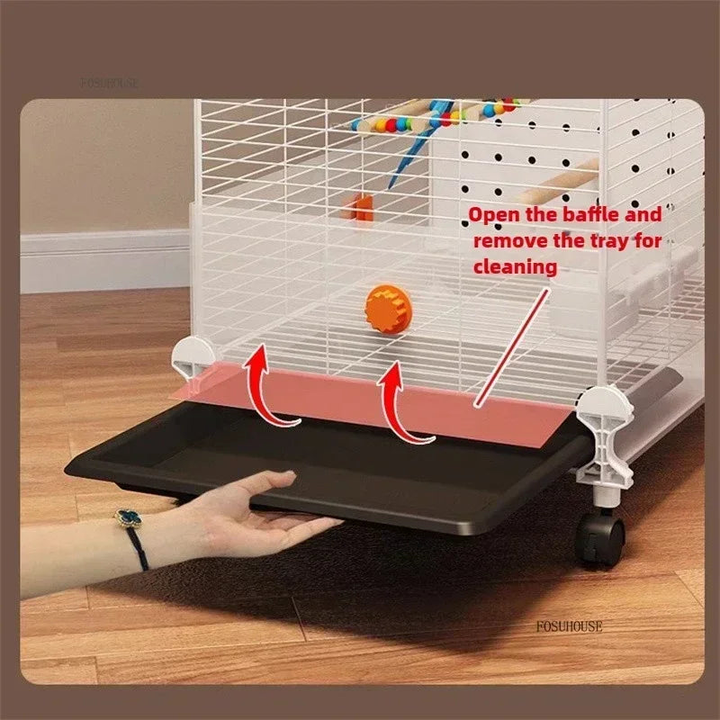 FeatherHaven™ Bird Villa – Spacious Wrought Iron Luxury Cage for Budgies, Cockatiels & Parrots