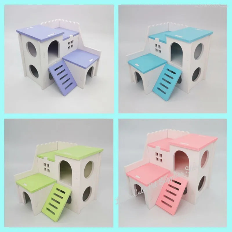 Natural wooden nest for guinea pigs and hedgehogs by Petivo, featuring a cozy design for small animal comfort.