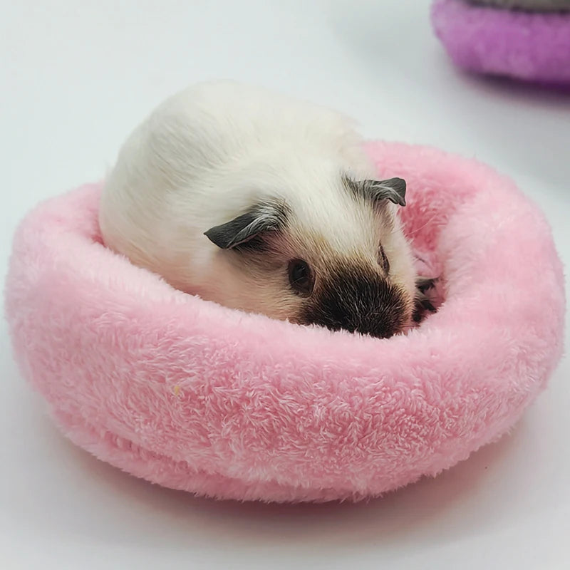 SnuggleNest™ solid color plush pet bed, warm and comfortable indoor mat for pets, featuring soft fabric and cozy design.