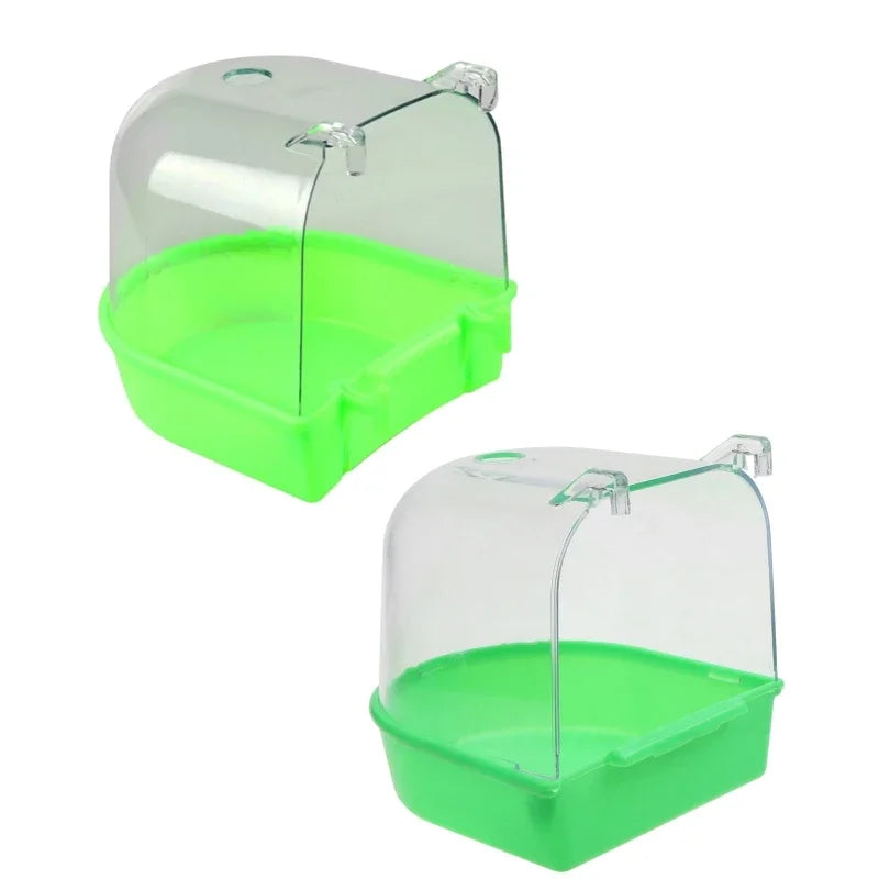 Transparent SkyShower™ bird bath by Petivo, featuring a durable design for stress-free bathing for birds.