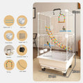 RoyalWing™ Bird Villa – Luxury Wrought Iron Cage for Budgies, Cockatiels & Parrots | Spacious Splash-Proof Design