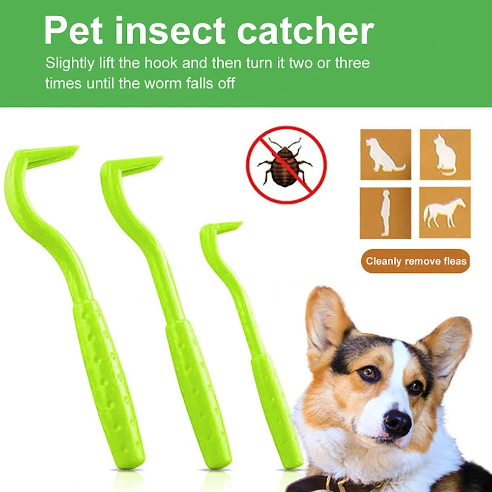 TickAway™ Pet Flea & Tick Removal Kit with grooming tools for cats and dogs, displayed in a well-organized set.