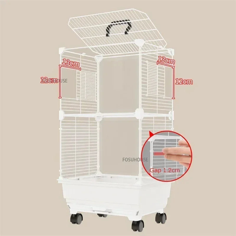 RoyalWing™ Bird Villa – Luxury Wrought Iron Cage for Budgies, Cockatiels & Parrots | Spacious Splash-Proof Design