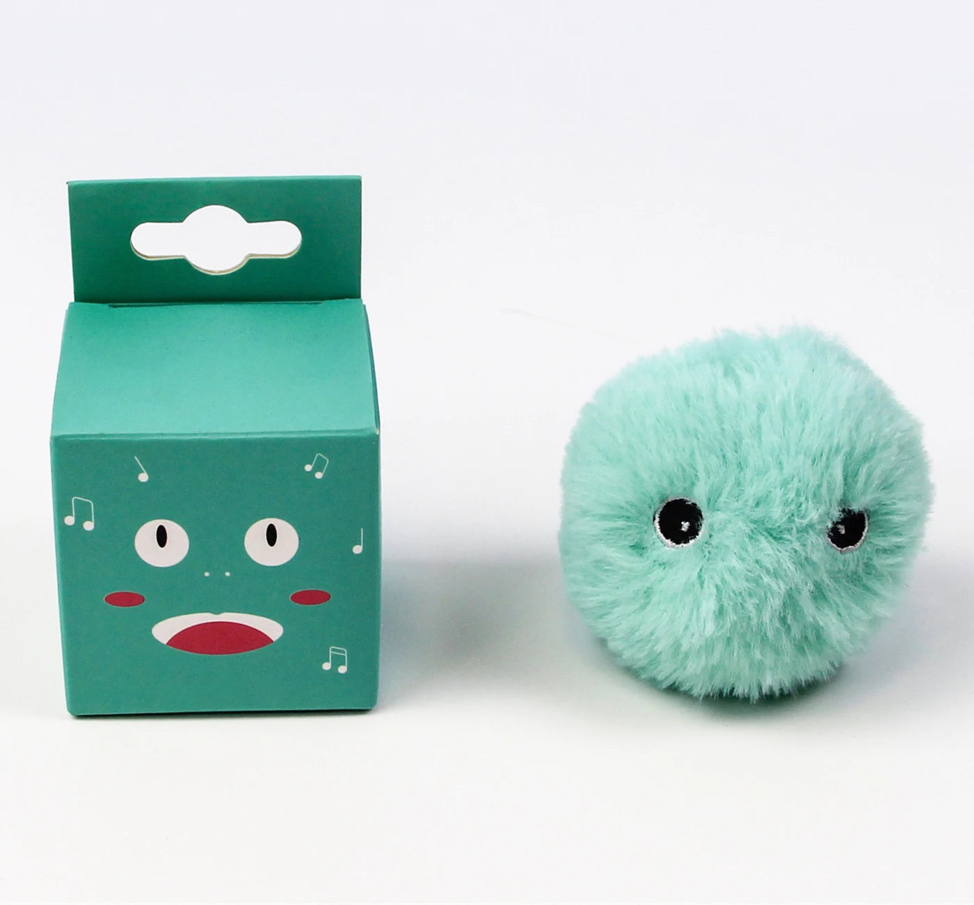 Plush PurrBounce™ Smart Interactive Cat Ball with catnip, featuring a squeak toy design for playful cats.