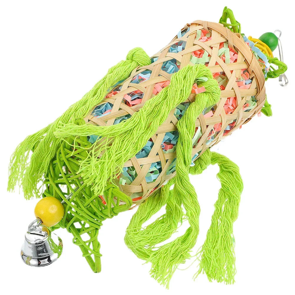 ClimbEase™ Pet Cage Toy Stand with colorful perches for birds and small pets, set in a vibrant indoor environment.