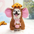 Thickened mouse pet costume hoodie in gray for small and medium pets, featuring cute ears and a cozy design.