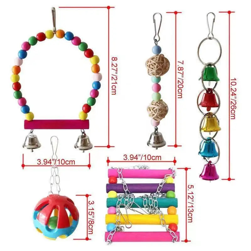 Interactive FeatherFun™ balance training toy for parrots, featuring colorful design and engaging elements for birds.