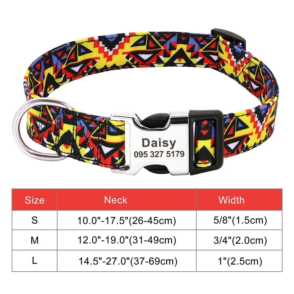 EliteCollar™ Personalized Dog Collar – Wide PU Leather Name Tag Collar for Small, Medium & Large Dogs