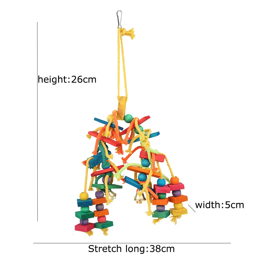 CornerView™ fan-shaped wooden lookout platform for parrots and small pets, featuring a sturdy cage-mount design.
