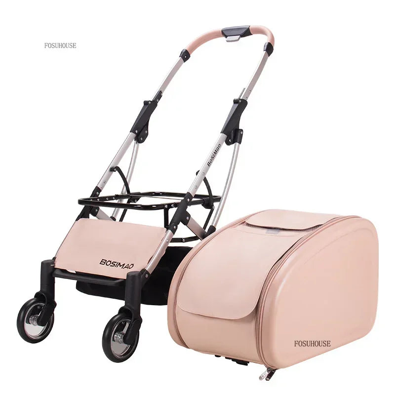 CloudCruiser™ Pet Stroller – Luxury 4-Wheel Ride for Cats & Dogs | Breathable, Windproof, Foldable Travel Trolley 2 In 1