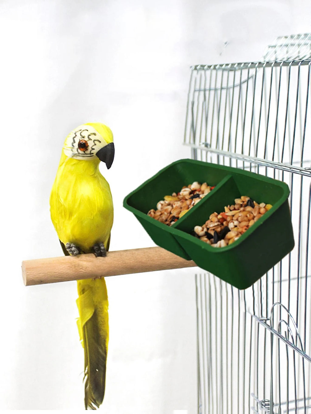 DuoFeed™ 2-in-1 hanging bird feeder and water dispenser with double compartments for bird cages by Petivo.