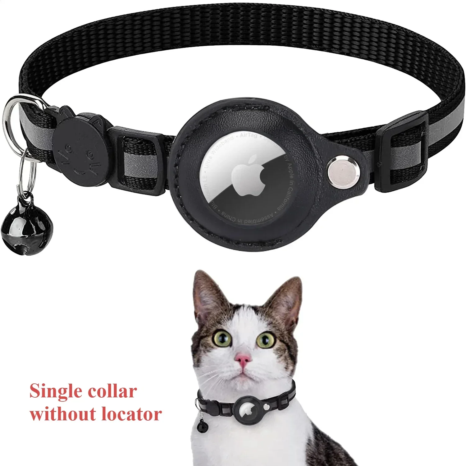 SafeTail™ Smart Pet Tracking Collar in use, featuring Bluetooth GPS locator for dogs, cats, and birds.