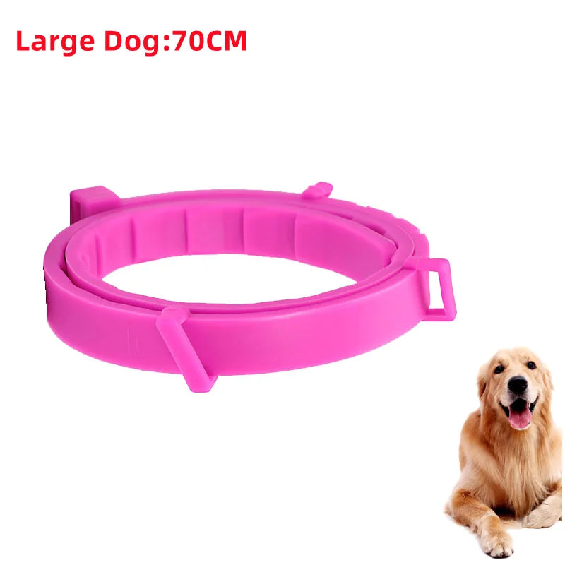 Adjustable PawProtect™ Anti-Flea & Tick Collar for pets, showing durable design and secure fit for 8-month protection.