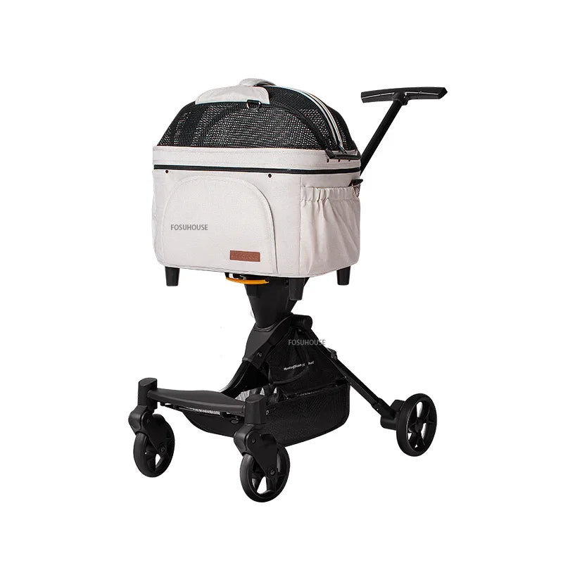 GlidePaws™ Luxury Pet Stroller – 4-Wheel Breathable & Windproof Dog and Cat Travel Trolley | Foldable & Detachable