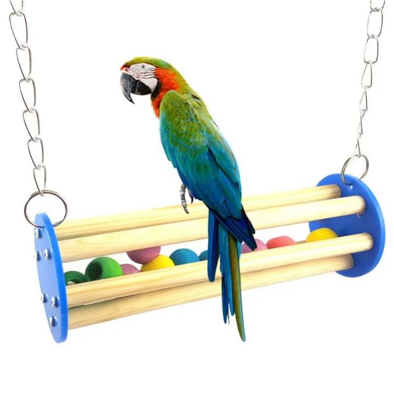 BranchJoy™ Wooden Cage Toy for parrots, featuring a climbing and resting board, designed for small pets.