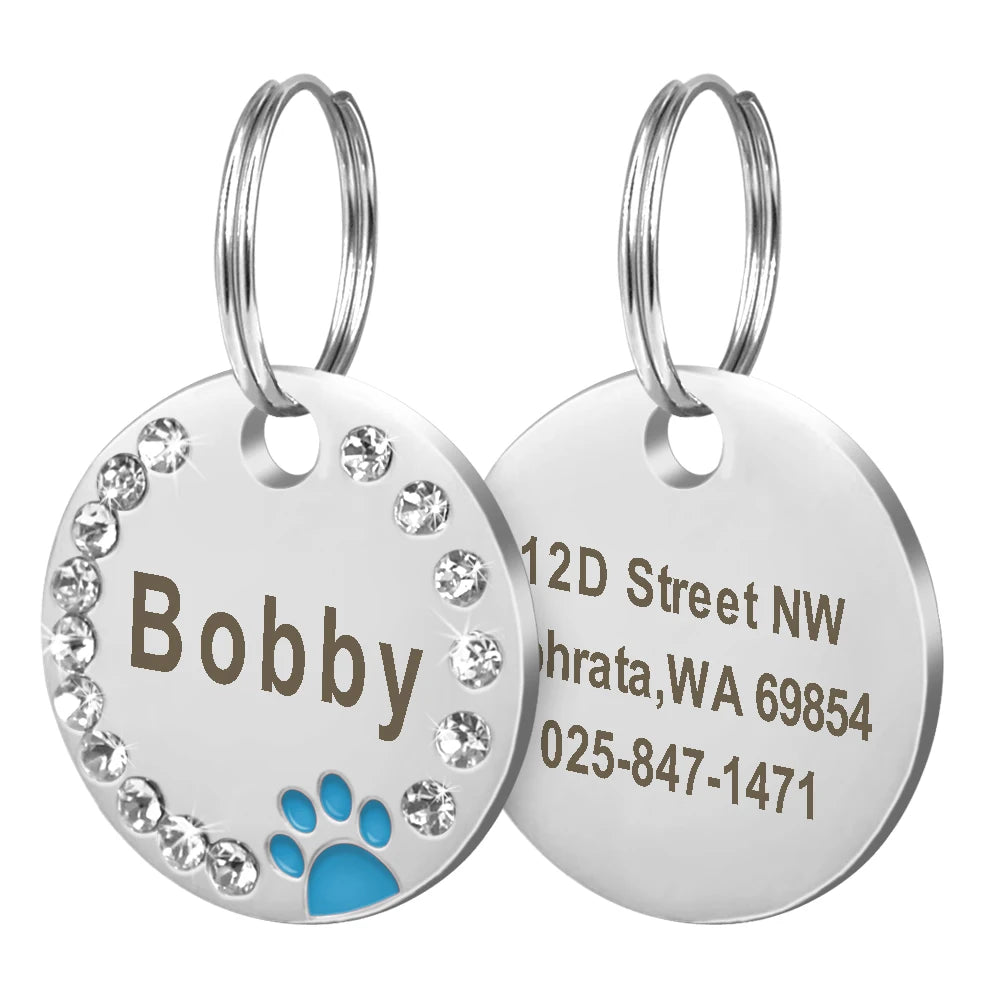 SafePaws™ ID Tag – Personalized Engraved Dog Nameplate | Anti-Lost Collar Pendant for All Breeds
