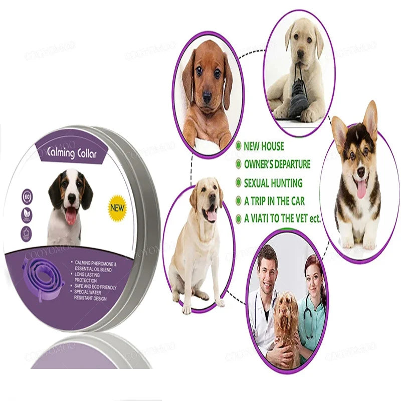 UrbanPaws Calming Comfort Collar for cat and dog, featuring a soft fabric design in a soothing color palette.