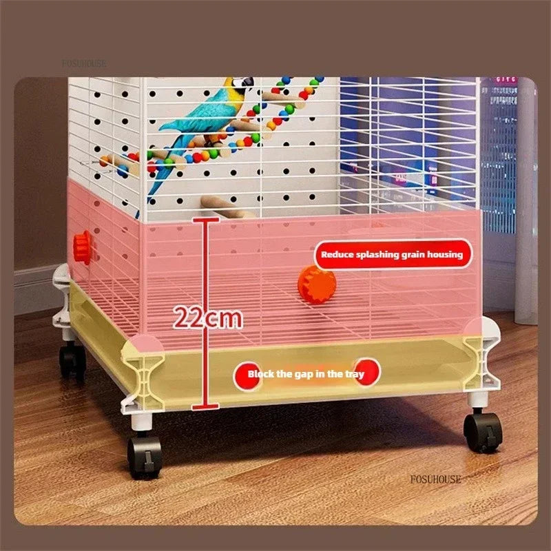 FeatherHaven™ Bird Villa – Spacious Wrought Iron Luxury Cage for Budgies, Cockatiels & Parrots