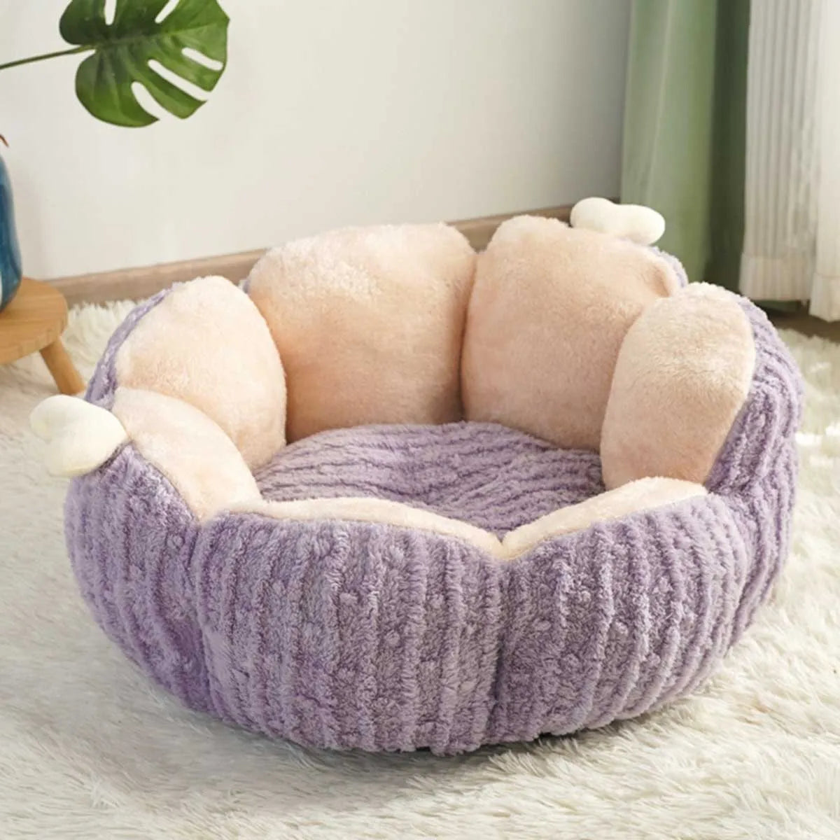 CozyCloud™ Plush Pet Nest – Ultra Soft Warm Winter Bed for Cats & Dogs | Detachable & Washable Round Comfort Nest