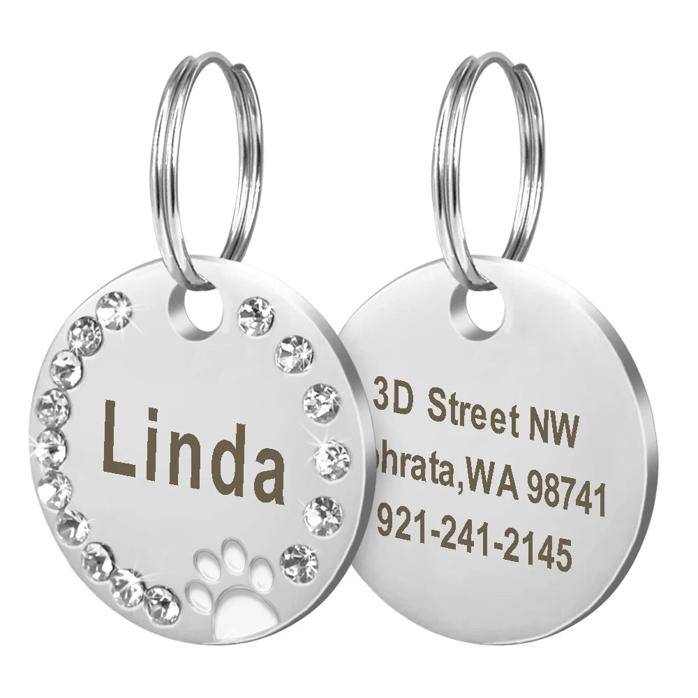 SafePaws™ ID Tag – Personalized Engraved Dog Nameplate | Anti-Lost Collar Pendant for All Breeds